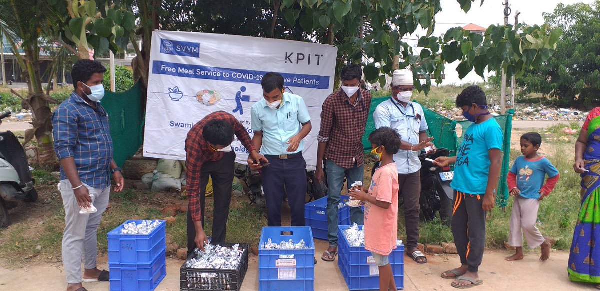 KPIT's tweet photo. The second wave of #COVID was challenging for the daily wagers who got infected. KPITians in association with Swami Vivekananda Youth Movement (SVYM) came forward and organized 'Sponsor a Meal' campaign to provide free meals to isolated patients. #CSRATKPIT #KPIT #COVID19 #CSR https://t.co/Fe6zzwOlXd