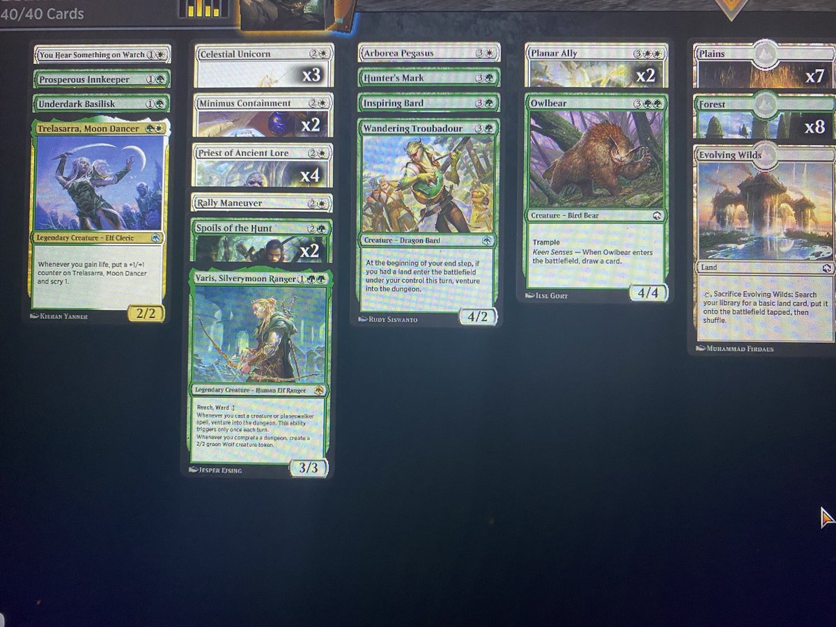 21-4 in my first three drafts with the dungeons and dragons set (7-2, 7-0, 7-2). First deck was a BW venture deck but forgot to screenshot. Might do some MTG streams soon. (: