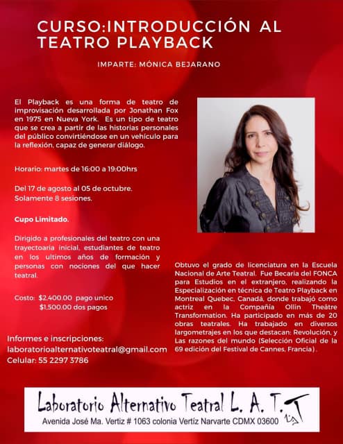 LabAlT's tweet image. TALLER DE INTRODUCCIÓN AL TEATRO PLAYBACK IMPARTIDO POR MONICA BEJARANO