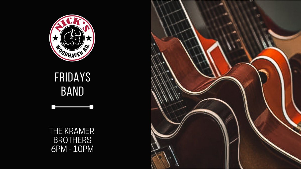 TOMORROW - The Kramer Brother's 6PM-10PM 🎶

Make sure to follow our other socials with link in bio!
#restaurant #bar #sportsbar #nicksroastbeef #foodie #roastbeef #nickscottman #philadelphiaeats #phillyfood #cottmanave #PhiladelphiaRestaurants #PhillyEats #PhillyFoods #livemusic