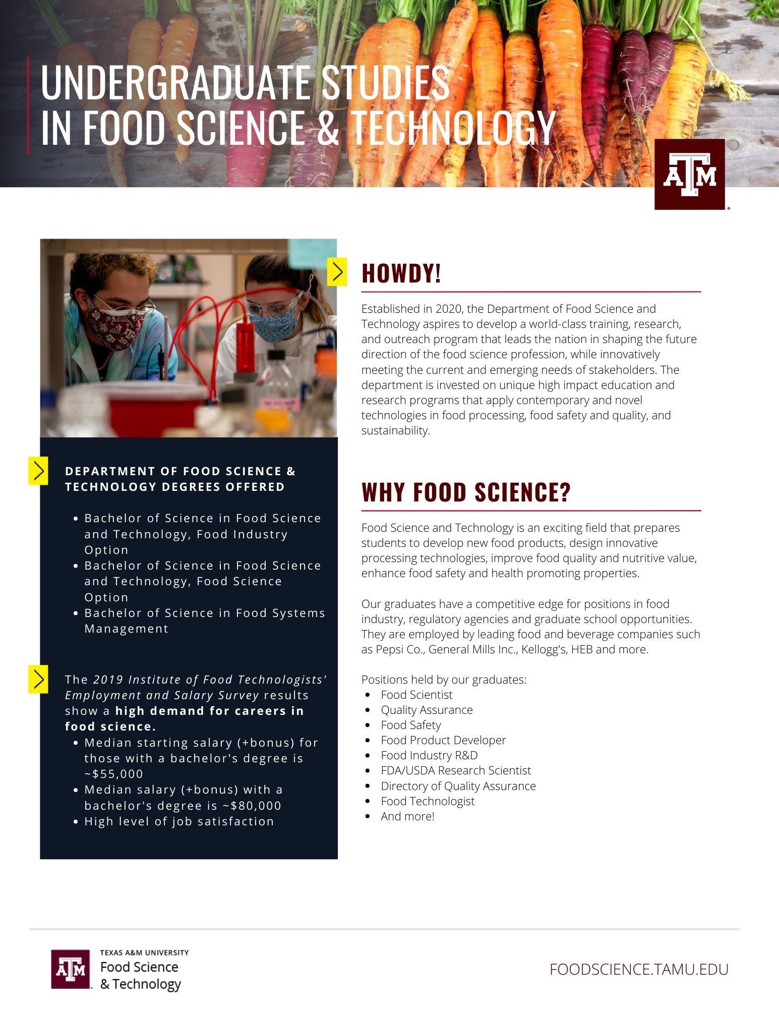 Food Science (B.S.) - Department of Food Science and Human Nutrition