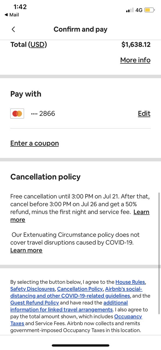 pepper78480016's tweet photo. @Airbnb @AirbnbHelp The cancellation indicates free cancellation and hides that you will not get the service fee refund. https://t.co/cQdTbuAyUX