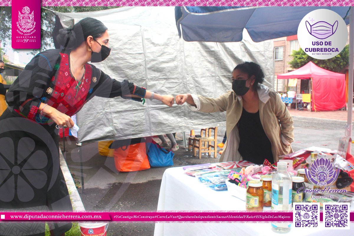 ConnieHerrera's tweet photo. Esta tarde realizamos un recorrido por la colonia Geovillas con nuestros amigos del tianguis de Tojolobanes, con el fin de apoyar la reactivación de la economía queretana, consumiendo lo local. Seguimos de cerca con la gente
#YoContigoMeConstruyo #ElSigloDeLasMujeres #CorreLaVoz https://t.co/BoAeuAyxDI