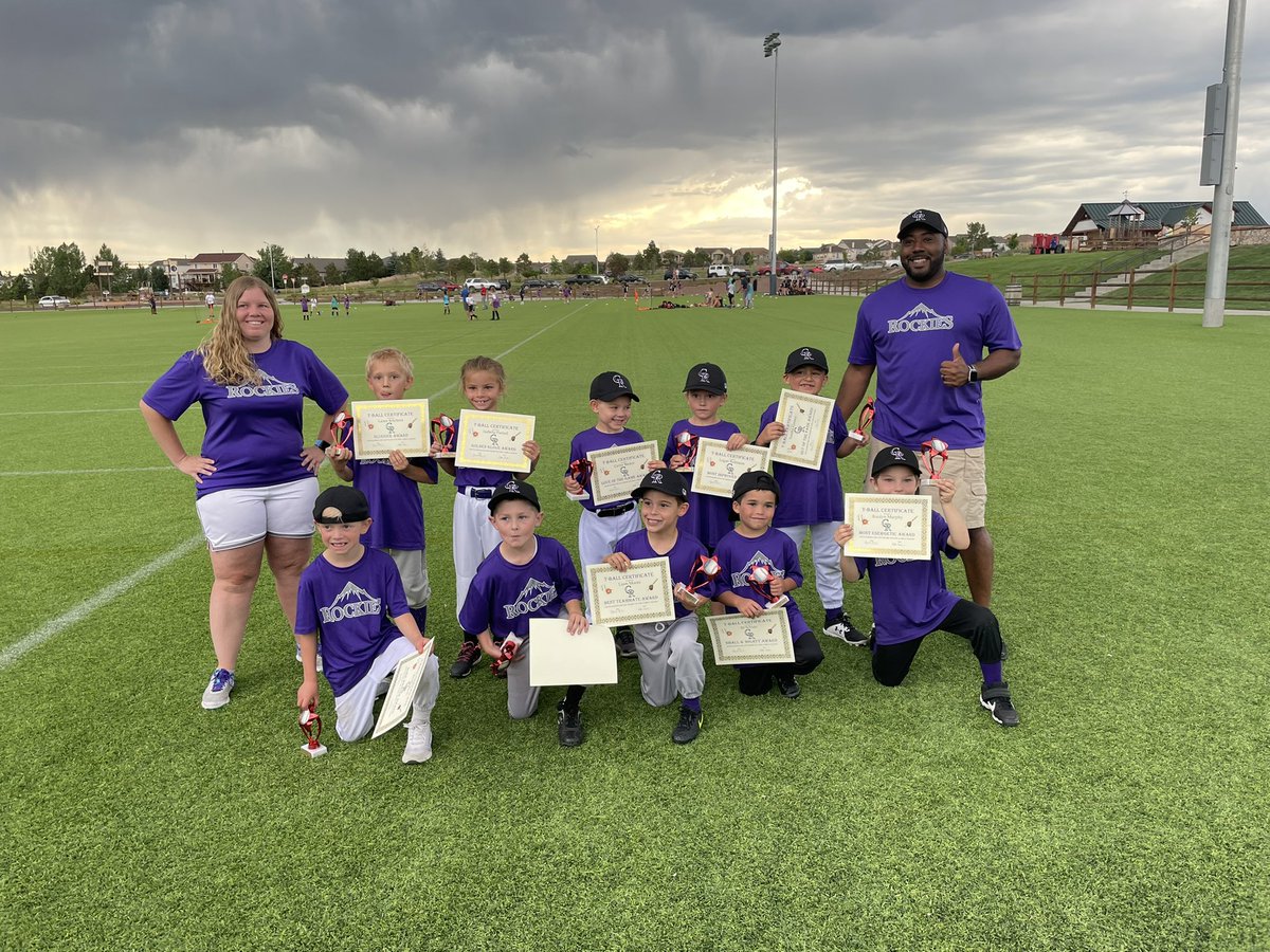 hparnell24's tweet photo. What a ride it has been this season! Two solid months of baseball 5 nights a week but the time I got to spend coaching, teaching and loving on these kids was well worth it. Can’t wait for the next season! #coach #coloradorockies #feelsgoodtogiveback #reignof4 #izabellagrace https://t.co/fuPLCltXB2