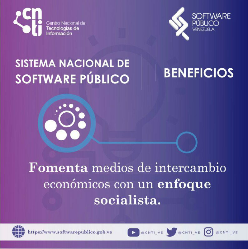 El Sistema Nacional de Software Público #SNSP es una estrategia diseñada por el Estado venezolano para potenciar el desarrollo productivo en nuestra nación de forma colaborativa, a través del uso y apropiación de las Tecnologías de Información Libres. 

#8Jul