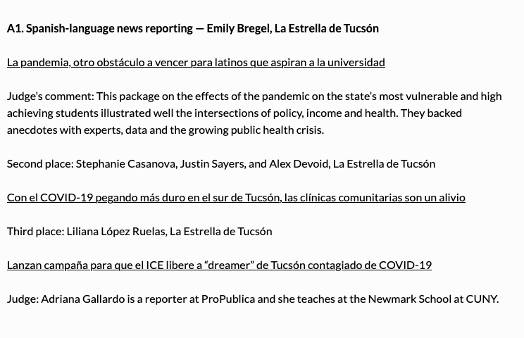 LaLopezRuelas's tweet photo. Trabajamos muy duro en La Estrella de Tucsón durante la pandemia. Felicidades y gracias @EmilyBregel @CasanovaReports @_JustinSayers @DevoidAlex 🙌 @AZPressClub https://t.co/AbB3R29sP3