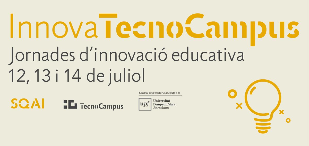 tecnocampusSQAI's tweet photo. S'apropa el cap de setmana i ja estem escalfant motors per la primera edició de les Jornades #InnovaTecnoCampus💡
🗓️12, 13 i 14 de juliol de 9:30h a 14h
Us recordem que seran en format online i que encara us podeu inscriure.
➡️https://t.co/pyqRqdvzuX
#InnovacióEducativa #SQAI https://t.co/3EAIkJILSo