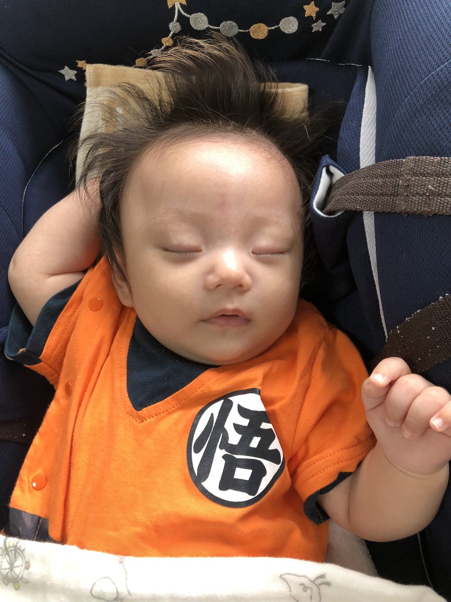 あちょん ドラゴンボールの服可愛い 似合ってる 生後2ヶ月 2ヶ月 2ヶ月ベビー ベビー べびちゃん Baby 男の子 Boy 男の子ベビー 男の子baby 赤ちゃん プレママ 初マタ お洋服 ベビー服 ドラゴンボール ドラゴンボールの服 孫悟空 かめ