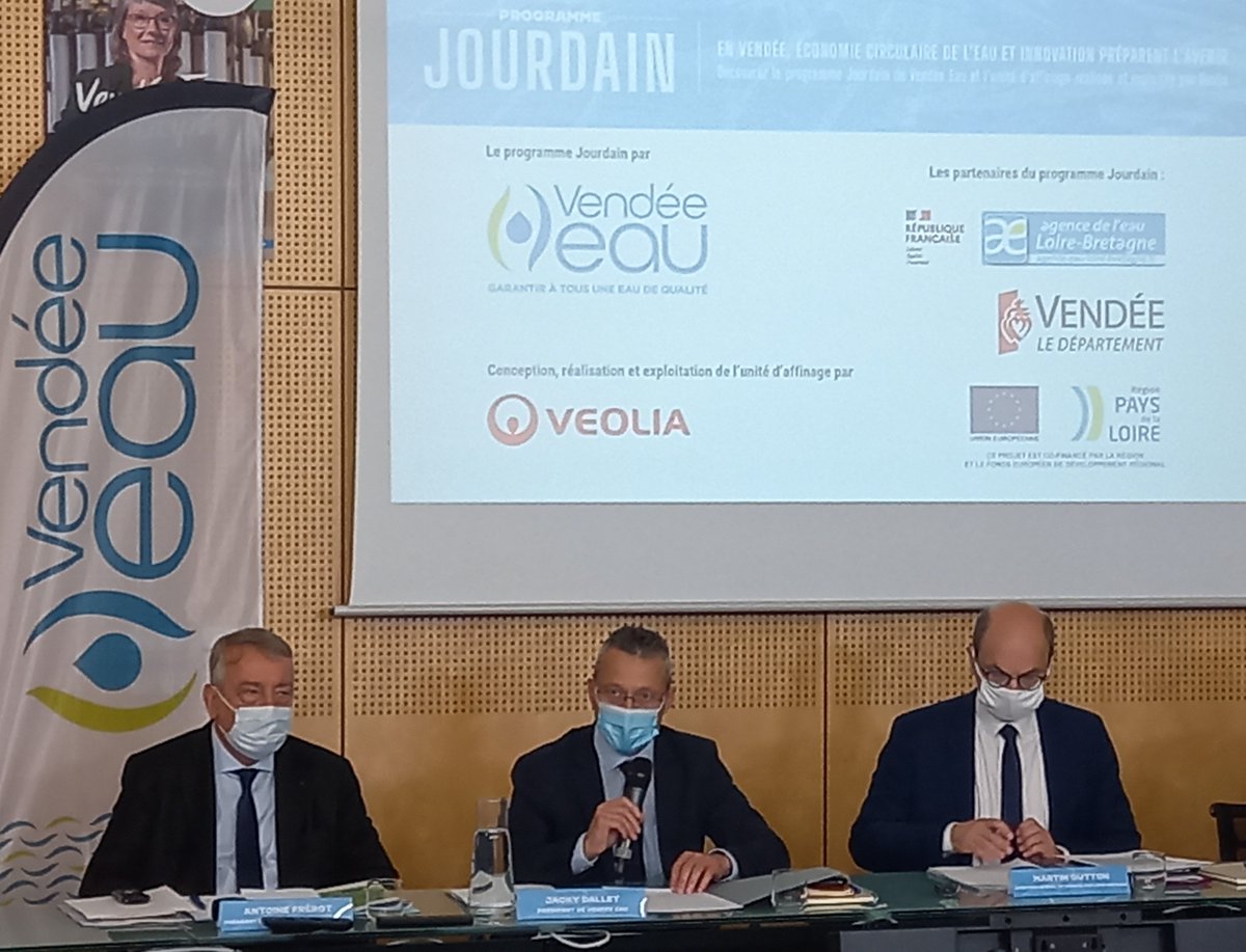 [Conférence de presse] #JackyDallet : L’étape expérimentale Jourdain permet à Vendée Eau d’anticiper et planifier ce que devra être la solution optimale de réutilisation des eaux, dans sa configuration pérenne. L’horizon 2040-2050 se prépare aujourd’hui. #ProgrammeJourdain #REUT