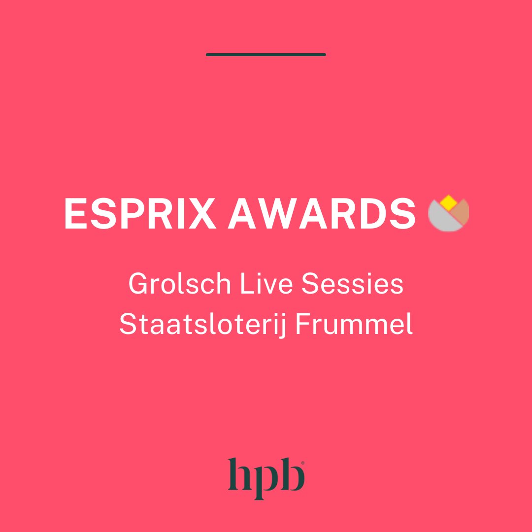 Yessss! 🥳 Yesterday evening we received two bronze and one silver Esprix Award together with team Grolsch (Grolsch Live Sessies tijdens de lockdown 🥉 ) and Staatsloterij (Frummel 🥈🥉 ). #teamwork #earnedfirst #lesswaste #hpb