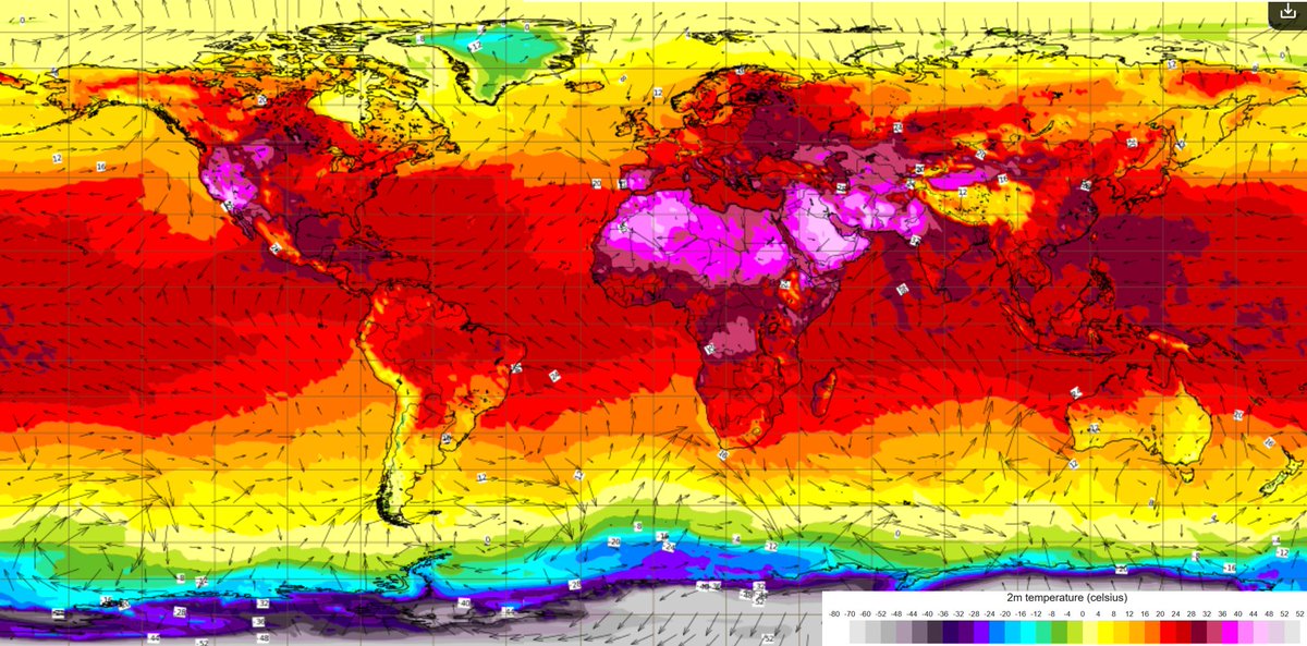 glezjuanje's tweet photo. Este próximo domingo gran parte de la península ibérica entrará dentro de las regiones más cálidas de toda la superficie terrestre.😳

Será una extensión del tradicional "cinturón del calor" estival que suele abarcar desde Argelia hasta India. https://t.co/9x3u7W8zVT