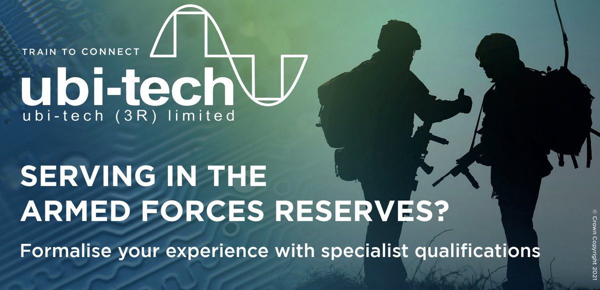 Ubitech3R's tweet image. If you are serving in a communications role with the #ArmedForces #reserves formalise your experience with our Post Graduate Certificate in #wirelesscommunications accredited by the @wlv_uni &amp;amp; recognised by #telcoindustry 
lnkd.in/dGhRAwP #reservists #armedforces