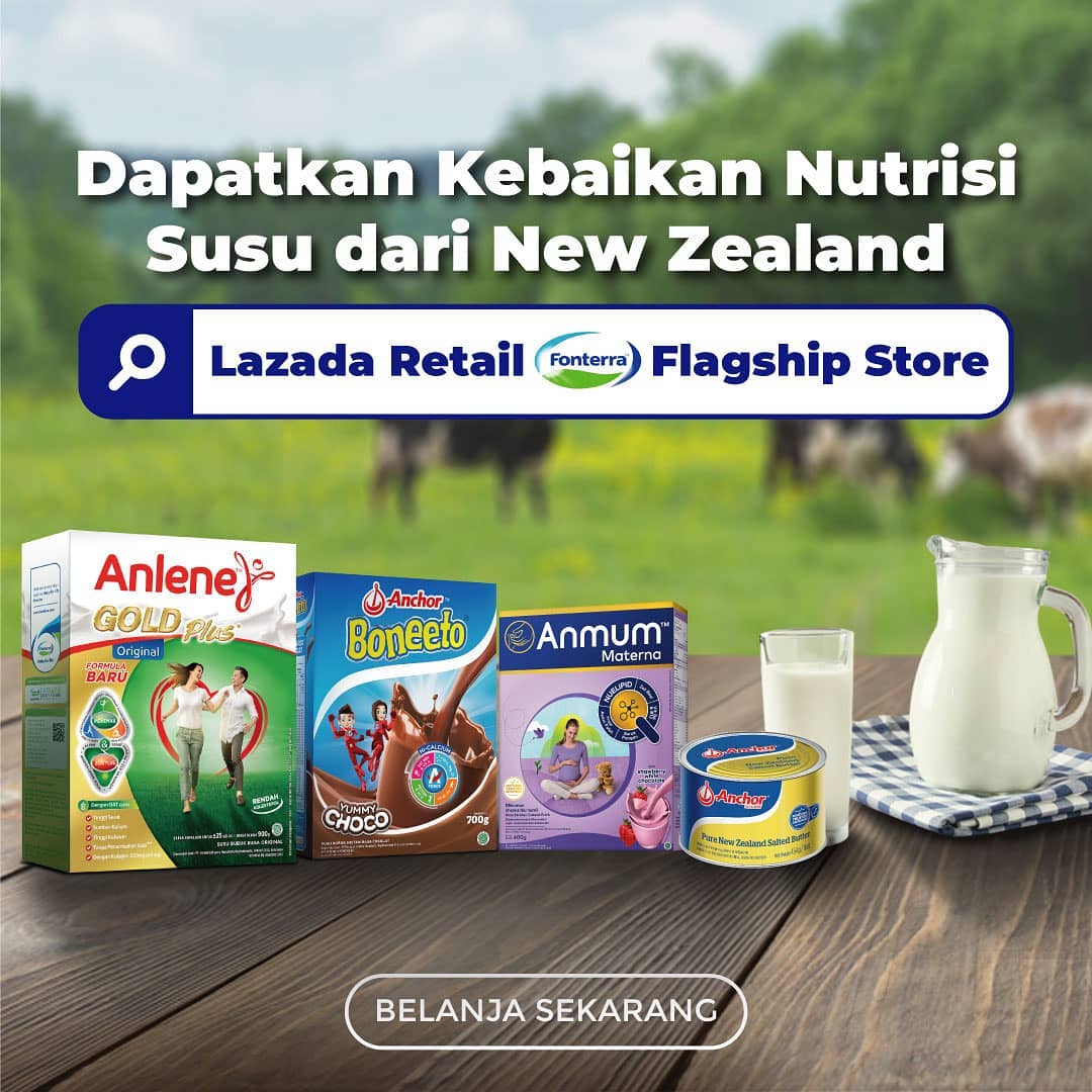 BoneetoID's tweet photo. Kebaikan susu New Zealand  kini hadir di Lazada  Retail Fonterra Flagship Store. Ayo #BebaskanHebatNya  Sobat Hebat dengan asupan nutrisi dari Anchor Boneeto yang rasanya disukai anak sebanyak 2 kali sehari. https://t.co/qcdj6aejMo