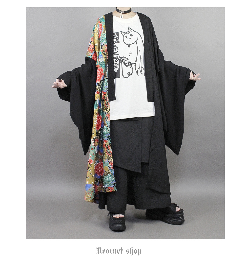 Deorart(ディオラート)和柄切り替え着流し3点セット RT @Deorart_shop: 【[Web限定] 和柄 切替 着流しガウン】 和柄と無地