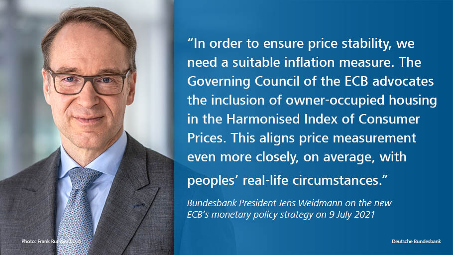 bundesbank's tweet photo. Bundesbank President Jens #Weidmann on the inclusion of owner-occupied housing in the Harmonised Index of Consumer Prices. (3/4) #ecbstrategyreview https://t.co/fFMX1qSUkM