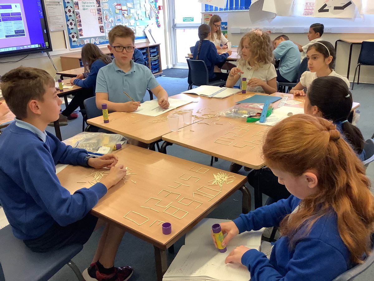 YarmPS's tweet photo. Year 5 solving puzzles involving matchsticks this morning in Maths. #ypsmaths #yearfive https://t.co/TK33vGIATt