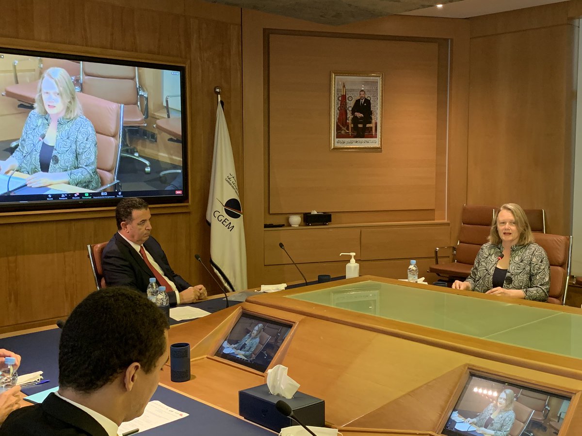 UKinMorocco's tweet photo. "I’m impressed and encouraged by the commitment of Moroccan businesses to tackling climate change and their understanding that acting for the climate is also good for business." - @COP26 Regional Ambassador @JanetRoganCOP26 

#COP26 #TogetherForThePlanet @CGEM_MA https://t.co/rZP6XOXr3s