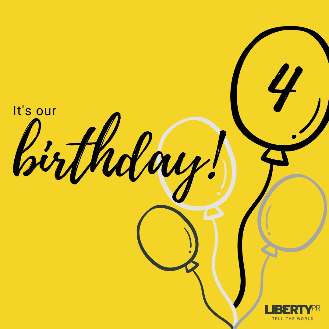Liberty PR celebrated its fourth birthday this week. Thanks to all who have supported us  - our wonderful clients, fantastic suppliers, and of course our team, who have demonstrated resilience and brilliance in a difficult year. Looking forward to catching up on celebrations 🍾