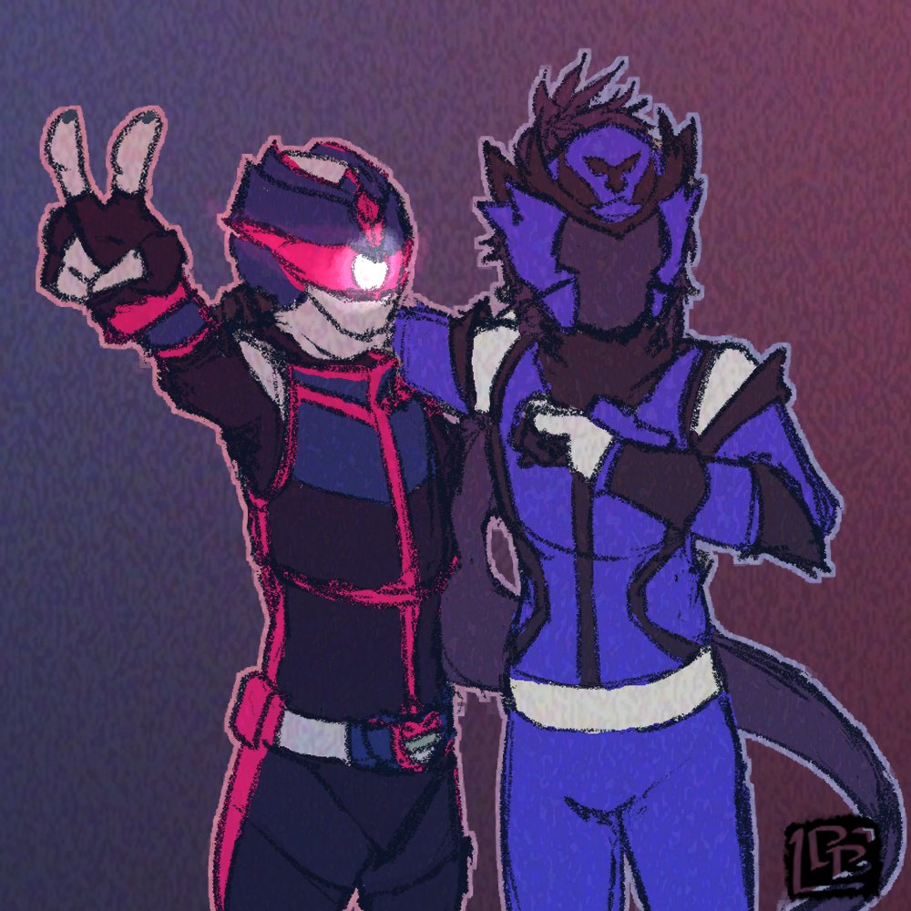 BahamutBlue's tweet photo. #nobeillust I finally got to it, I told my mans I was gonna do fanart a while ago and here it is, referencing sentai handoff #1. I hope we can be good friends bro. ^^ #tokutuber unite! https://t.co/8ixN2D7uyi