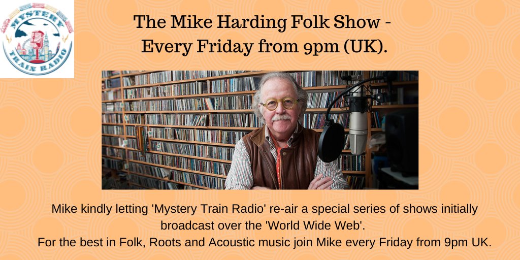 MTrainRadio's tweet photo. Love #Folk Music? Tune in @ 9PM (UK) 09/07 to hear a vintage edition of 'The Mike Harding Folk Show'.

Hear music from @joancbaez @CharlieDore @LowLilyBand #TimGrimm @TheUnthanks @kronosquartet &amp; more.

@ https://t.co/YgYK2eEIda, on our app &amp; @tunein- https://t.co/umjvqlIH5u https://t.co/xStgh7mFyD