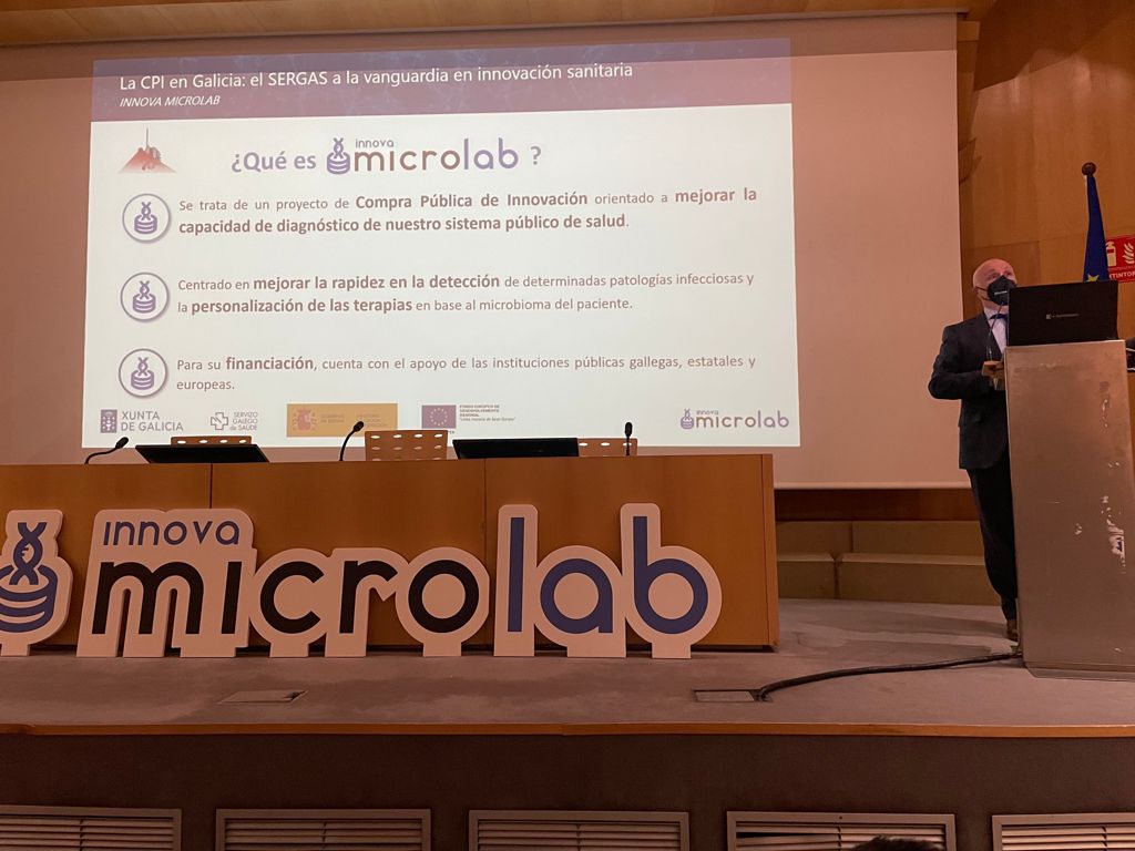 ACIS_sergas's tweet image. Falando de CPI no marco da Xornada de Presentación de CPM do proxecto @InnovaMicrolab, o xerente da ACIS, Antonio Fernández-Campa.