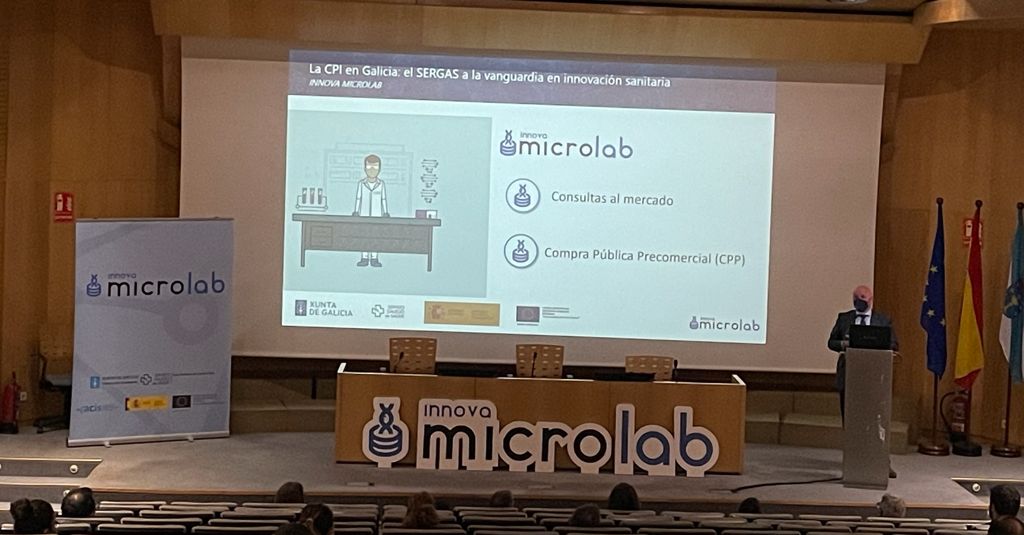 ACIS_sergas's tweet image. Falando de CPI no marco da Xornada de Presentación de CPM do proxecto @InnovaMicrolab, o xerente da ACIS, Antonio Fernández-Campa.