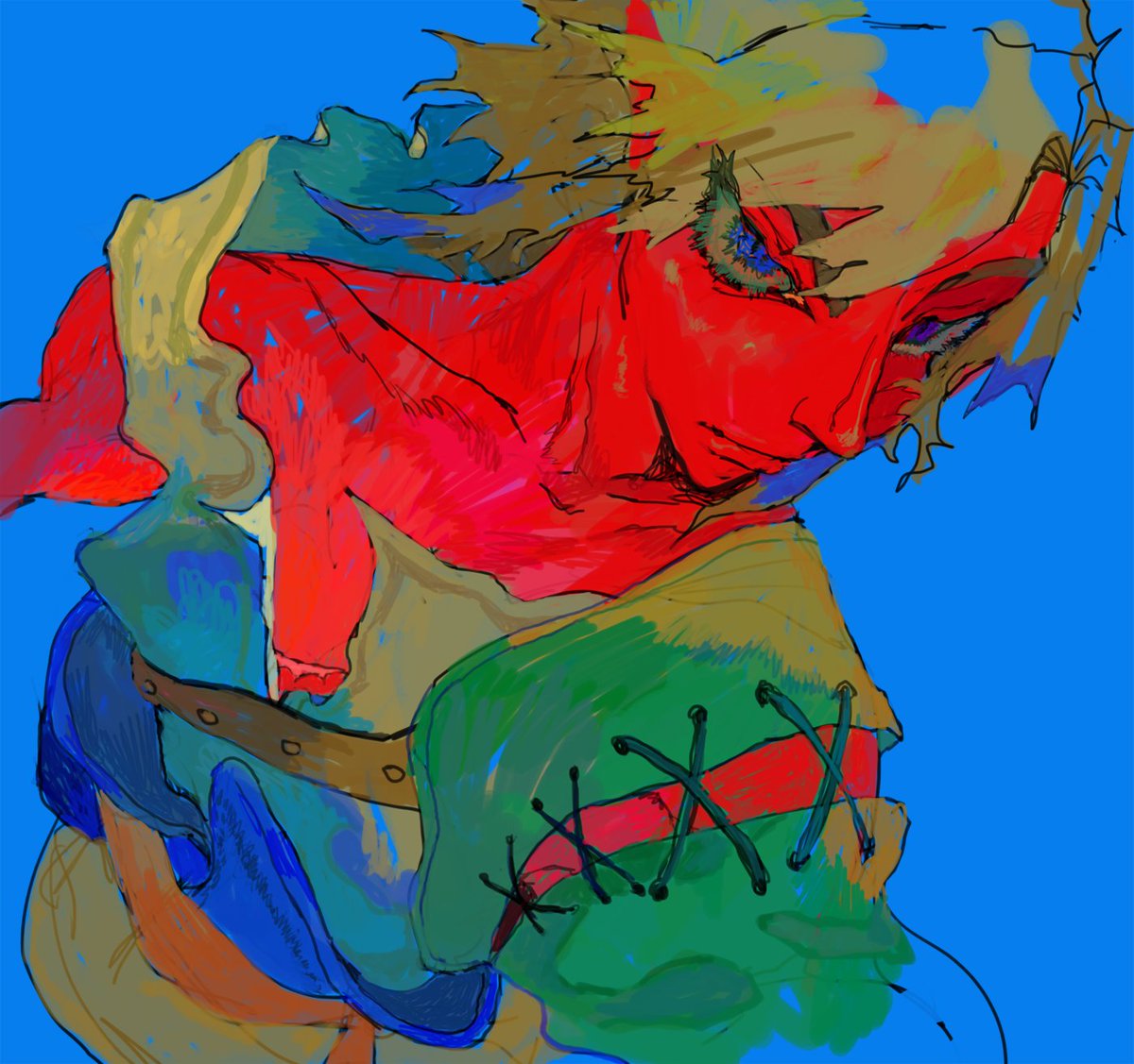 parkinglotchair's tweet photo. i like tp link's facial features a lot so i wanted to draw him with them accentuated????? https://t.co/GwVUEWnAAp