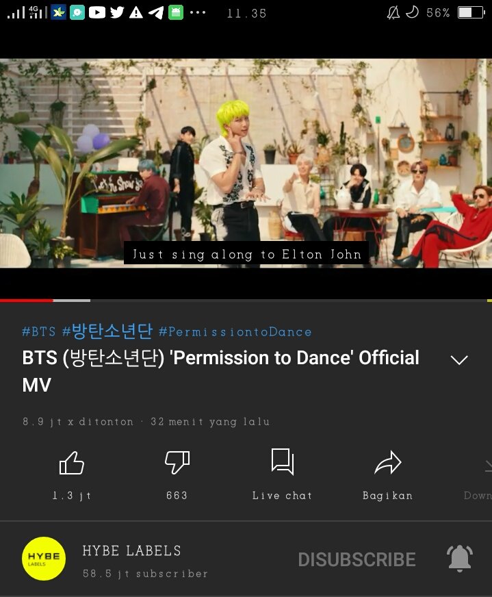 Hanasym11's tweet photo. Permission to Dance. 
i'm crying sedih si engga, lebih tepatnya terharu banget karna makna dri lagu ini tuh mendalam banget, menggambarkan  harapan kita semua bahwa kita semua ingin bebas dri keadaan skrng ini😭cepat sembuh dunia ku, kami ingin semua baik'sj☺
#PermissiontoDance https://t.co/4NErdici5D