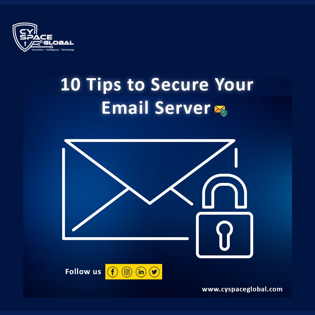 CyspaceLabs's tweet photo. 10 Tips to Secure Your Email Server..!!
#emailserver #emailmarketing #email #bulkemail #server #emailservers #paypal #digitalmarketing #hostcloud #rent #buy #marketingdigital #onecard 
For any Software  Services Please follow us 👇
@cyspaceglobal @cyspacelabs @cyspacegroyups https://t.co/Seh7nfyXe7