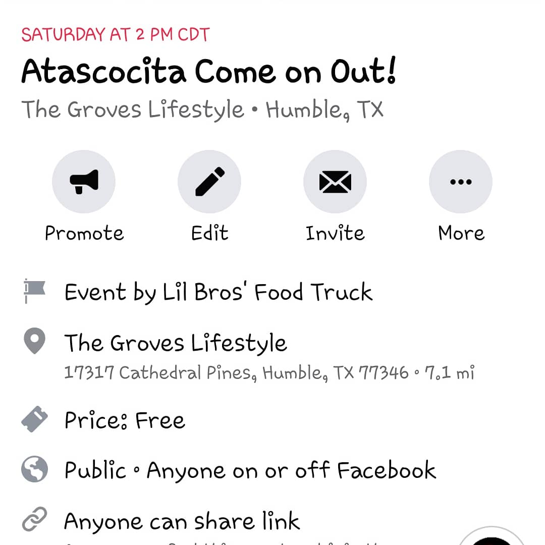 LilBrosFood's tweet photo. Here's this weekend's upcoming locations!
#BBQ #events #Food #foodtruck #foodtrailer #fun #love #eatlocal #familybusiness #family #letseat #Houston #Humble #Atascosita #Kingwood #Texas https://t.co/jGqbrM5zJP