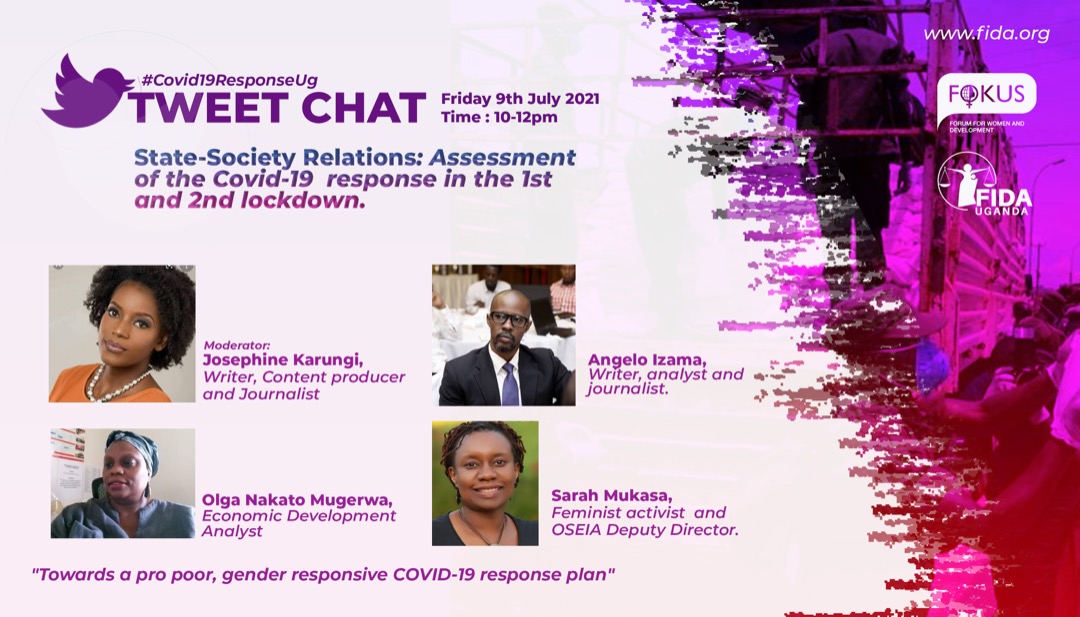 In about an hour.We'll be good to go.Join in using #Covid19ResponseUg and let's collectively build a pro - poor, gender responsive COVID-19 !We shall begin with an evaluation of what we learnt  from the 1st wave: how have these lessons been applied by the Gov't in this 2nd wave?