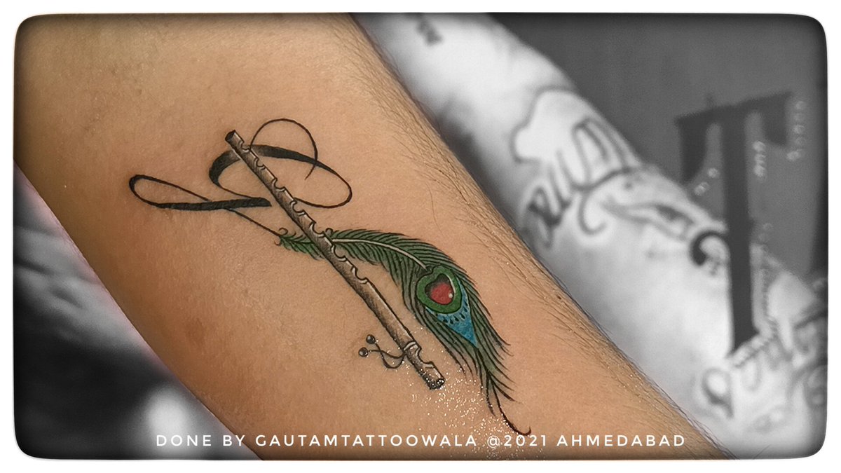 flute and feather tattoo designs  flute tattoo  peacock feathers tattoo   YouTube