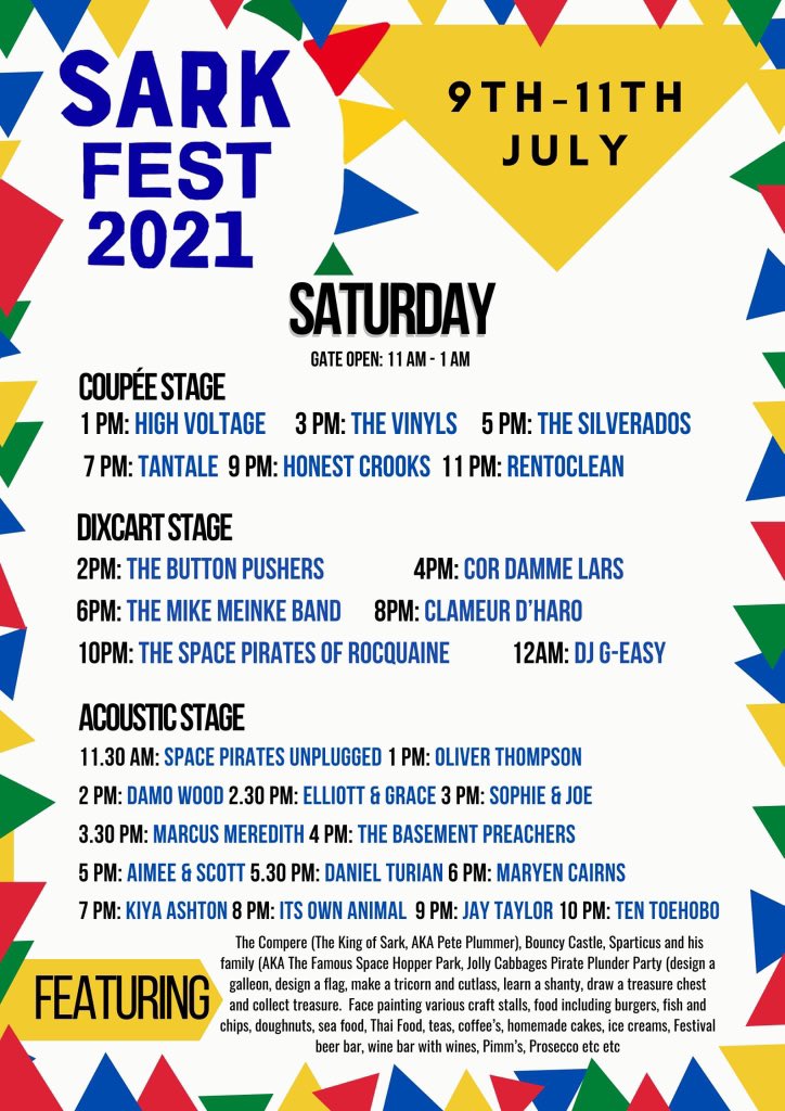SarkSummerFest's tweet photo. Sark Fest 2021 is almost upon us! 🙌

Gates open at 12pm today with music starting at 3pm on the Dixcart Stage 🎶

Who’s joining us this weekend? https://t.co/V6MXmr4Bma
