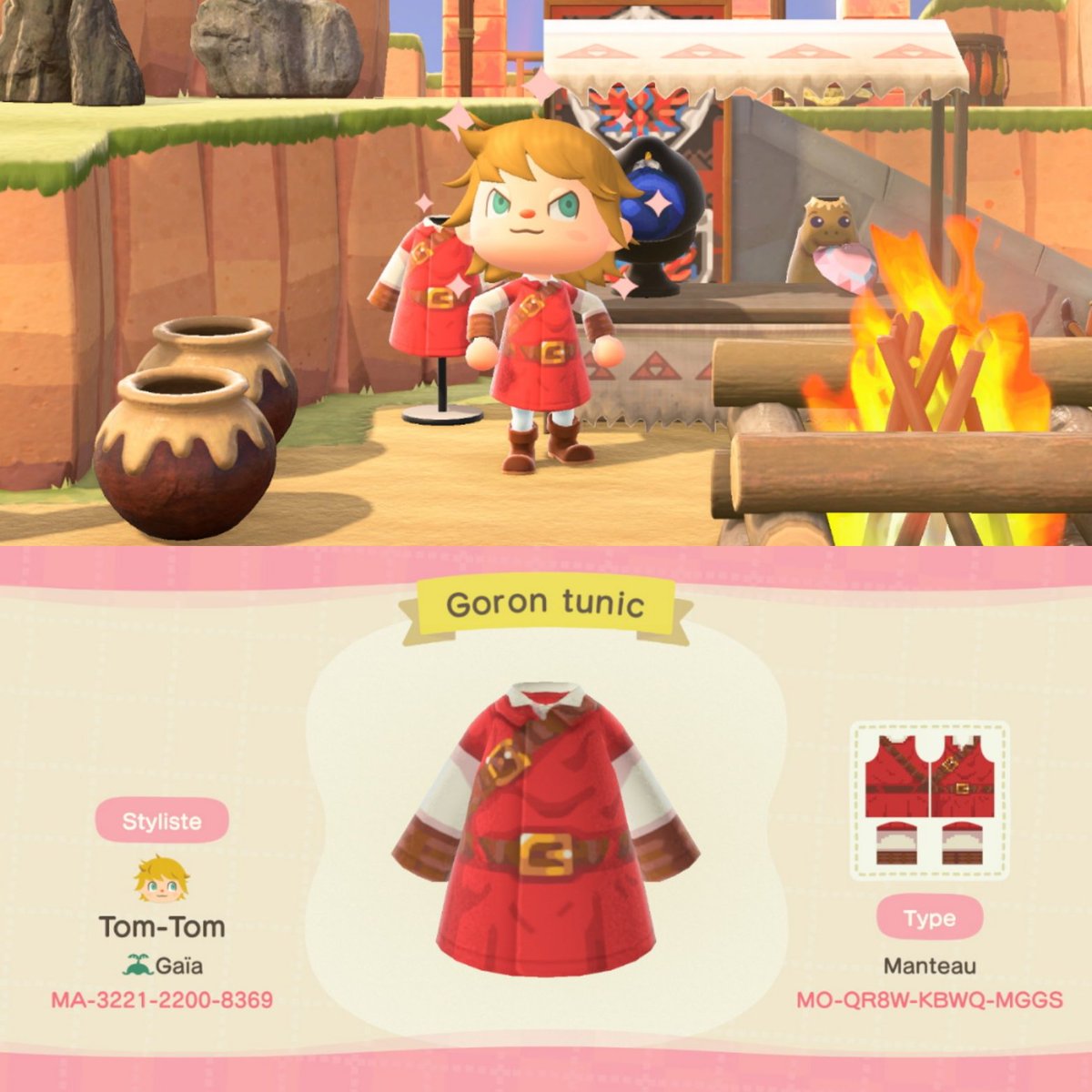 TheLegendOfGaia's tweet image. Puisque ils ressortent de l'ombre je vous présente à nouveaux les motifs Zelda que j'avais créé, a savoir le bouclier miroir, le grappin, le monocle de vérité, les bombes et les trois tuniques d'Ocarina Of Time 🙂
#acnh #zelda #designcode