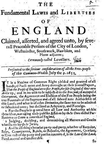 #OnThisDay 9 July 1653 a Leveller tract, ‘The Fundamental Laws and Liberties of England’ was published. In it the authors insisted that annual parliaments elected by the people were the only lawful form of government. #17thCentury #Levellers #OTD