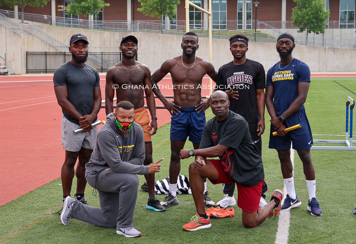 AthleticsGhana's tweet image. #Still Work in Progress for #TokyoOlympics.
Our Relay Team steadily preparing for a Good &amp;amp; Golden outing.
@JAmoah_20
@benjaminazamati @SeanSafo
#AthleticsGhana