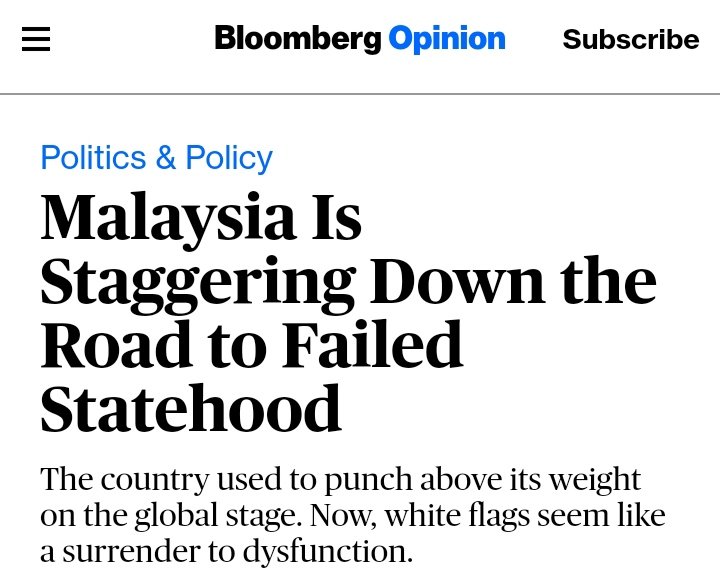 Malaysia failed state bloomberg Malaysia nowhere
