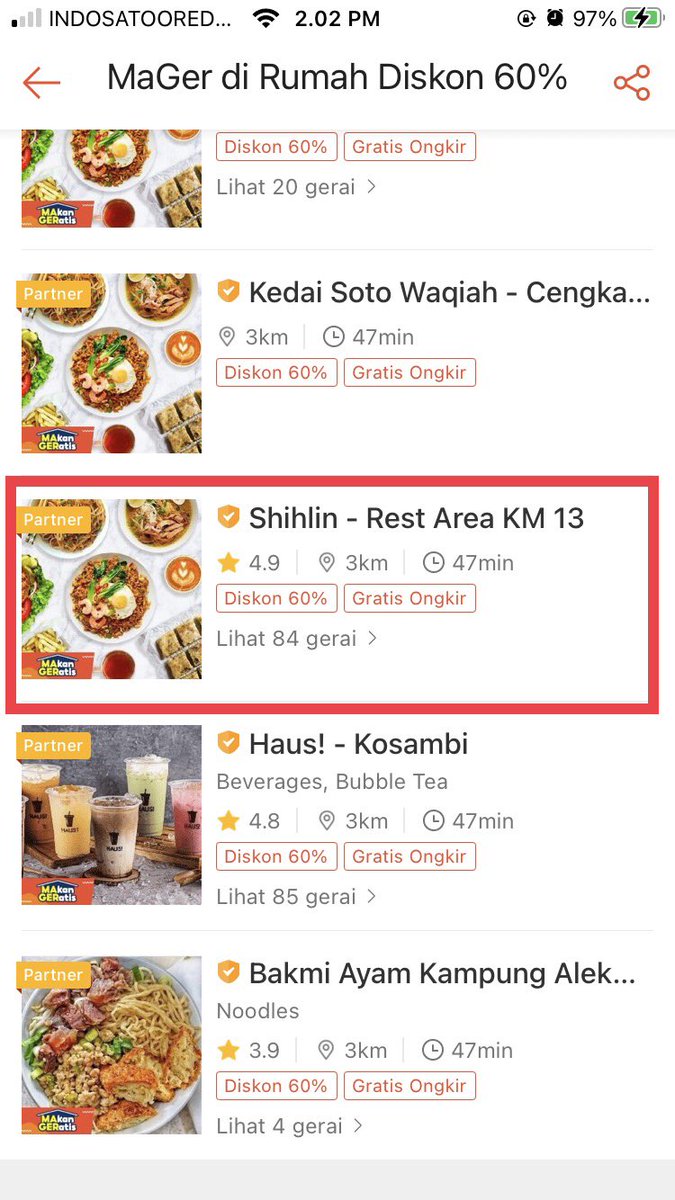 in_indhar's tweet photo. @ShopeeCare kak kok ini jarak restonya bermasalah, masa dari 3km pas mau checkout jadi 11km, tolong kak untuk maps nya dibenerin 🙏 https://t.co/PNJD20xhAw