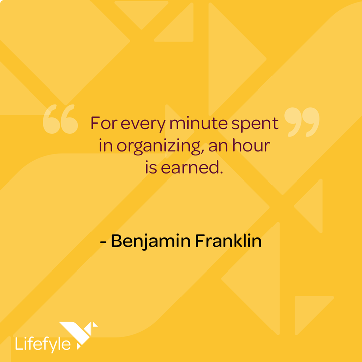 "For every minute spent in organizing, an hour is earned." - Benjamin Franklin
​
​#productivityinbusiness #declutteryourspace #declutteredhome #adminfriday #productivityapp #declutteryourmind #declutterchallenge #organizer #productiveweek #productivemom #productivitytools #dec