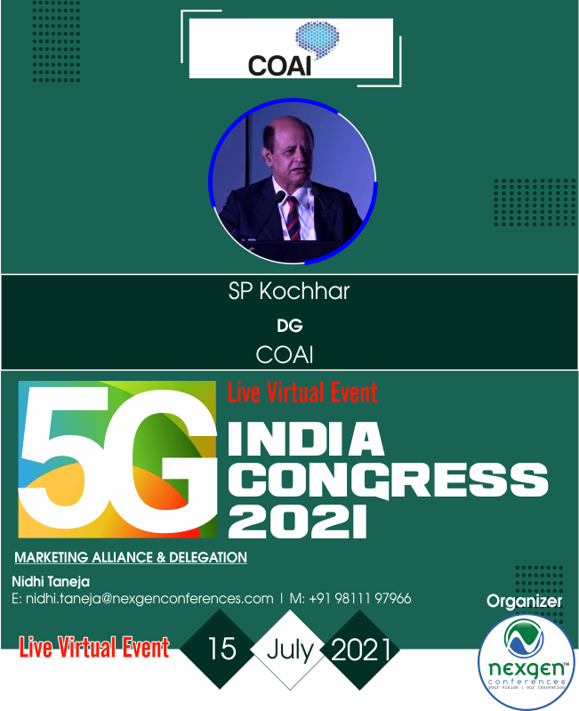 NexgenConferen1's tweet photo. #MeetOurSpeaker #SpeakingatNGC5G #NGC5G
Mr. #LtGen #DrSPKochhar l Director General at @ConnectCOAI speaking at 5G India Congress 2021 l Virtual Event l July 15 |
10:30 AM to 2:30 PM
Register Here: https://t.co/RzXW08cC8K
#5G #fifthgeneration #millimeterwaves #5Gvendors #India https://t.co/GjHgxAZUXs