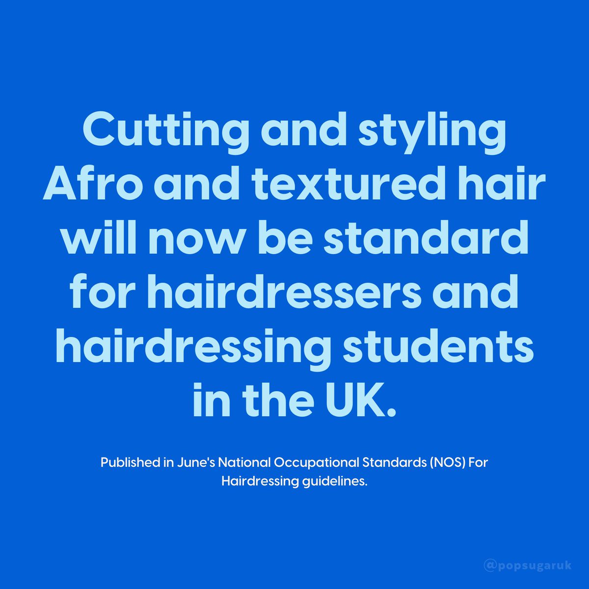 POPSUGARUK's tweet image. 📣 Important news! Hairdressers in the UK are now required to train in cutting and styling Afro and textured hair. bit.ly/2vfpyb6