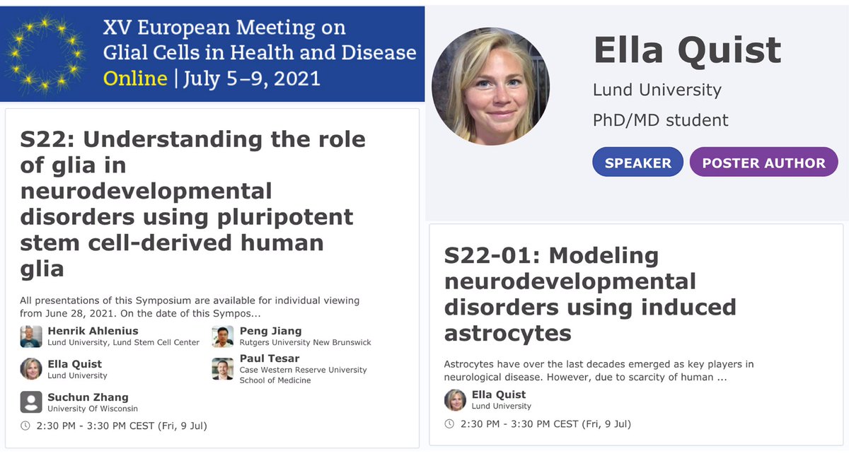 Today is the day!! I'm so happy to been given the opportunity to give a talk at the GLIA 2021 conference and I’m really looking forward to the live discussion this afternoon 🙌

#glia2021 #excitement #astrocytes #diseasemodeling #neuroscience #research #stemcells #brain