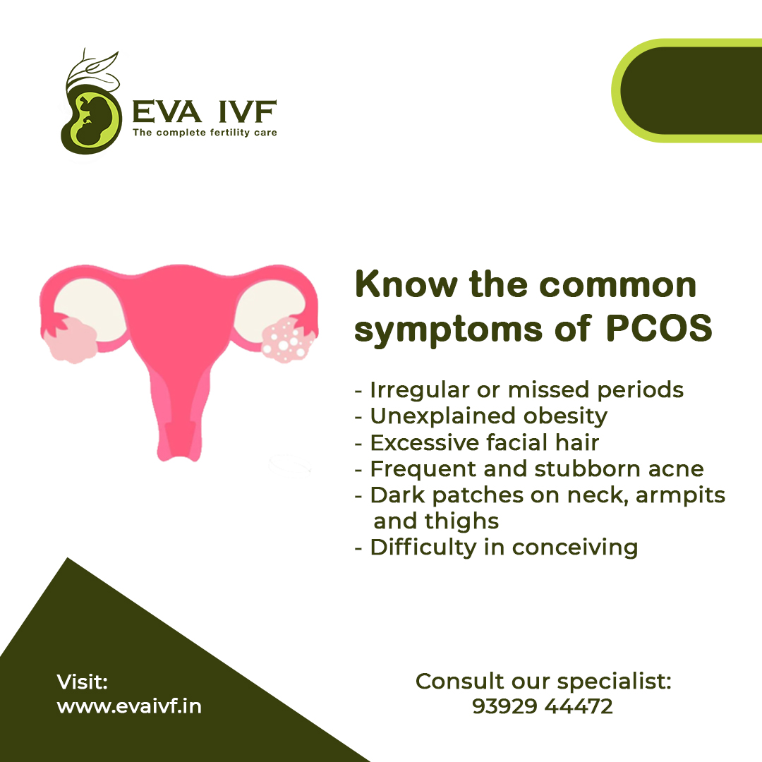 Visit a doctor if you have concerns about your menstrual periods, if you're experiencing infertility or if you have signs of excess androgen.

For more information, Contact: 93929 44472 | 93929 44481 Know more: evaivf.in

#evaivf #PCOS #pcossymptoms #pcossigns