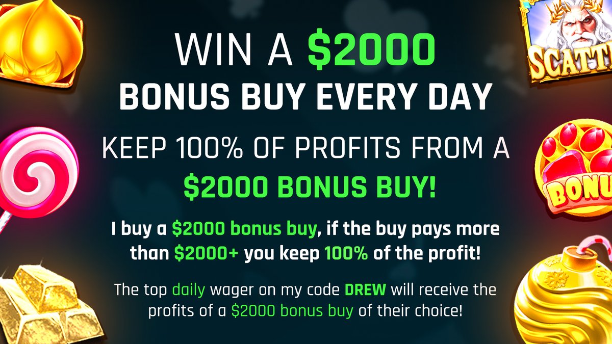 DrewBills_'s tweet image. 💰WIN A DAILY $2000 BONUS BUY!💰

Sign up here - stake.com/?c=Drew