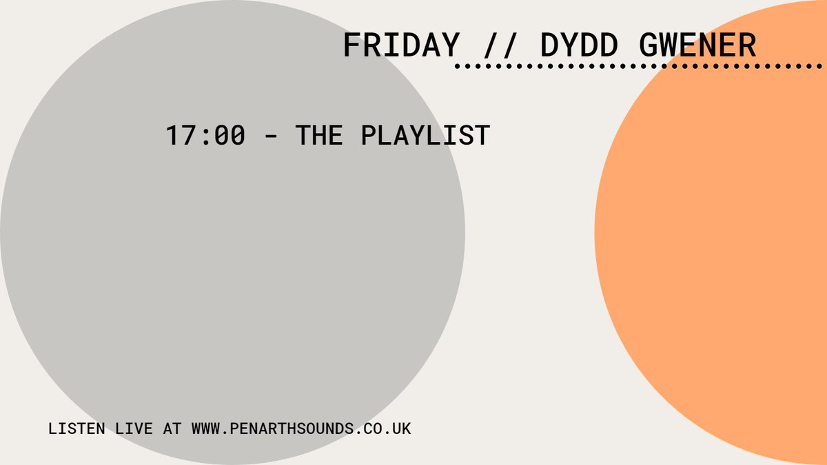 The weekend is almost here! We have a fresh show from The Playlist live at penarthsounds.co.uk from 5pm.

#SeiniauPenarth, #LocalRadio for #Penarth