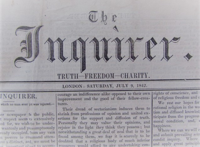 #OTD 179 years ago, the 1st edition of <a href="/The__Inquirer/">The Inquirer</a> was published - the longest standing Dissenting newspaper still published today! We have a nearly complete run from the 1st edition to the latest published issue (8013) in our archive. <a href="/UnitarianHist/">Unitarian History</a> <a href="/UKUnitarians/">The Unitarians</a>