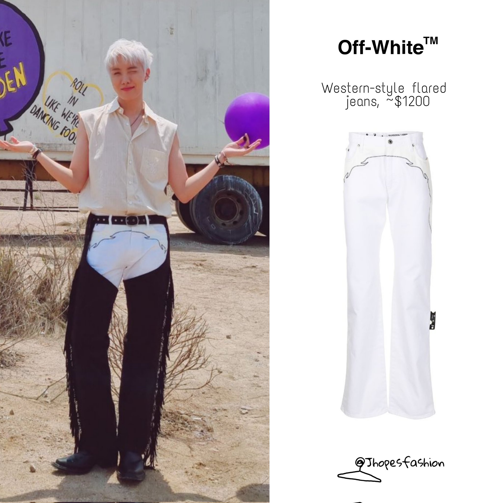 j-hope's closet (rest) on X: J-hope's Off-White Bart shirt, Yeezy