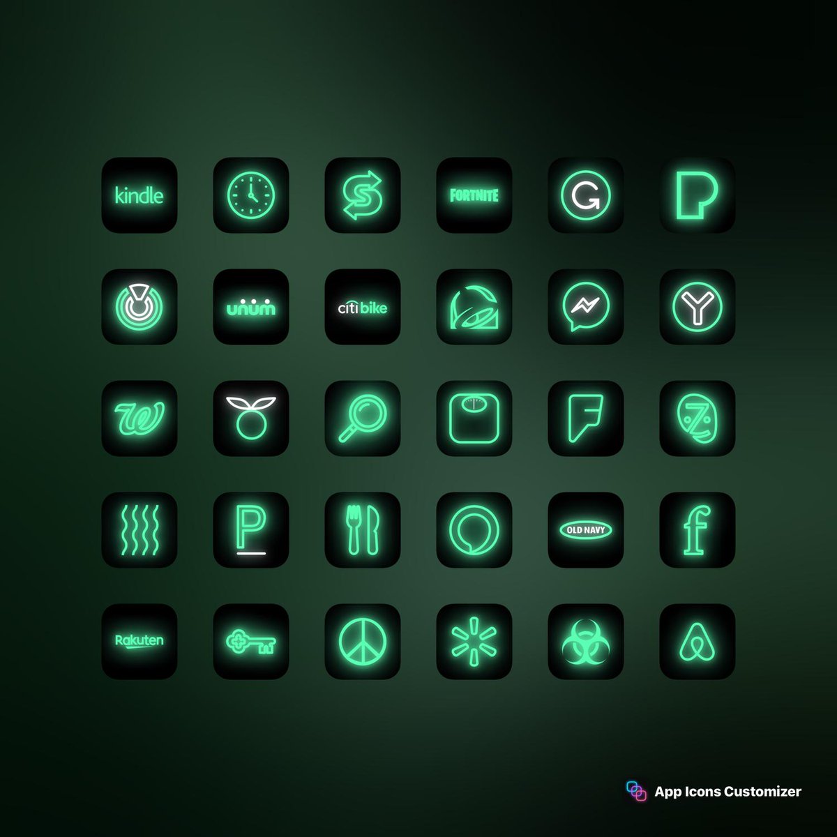 This set contains all icons which your iPhone need in all-green tropical  neon style. Get it now! https://t.co/LDr69r7ESz #ios14homescreens  #ios14aesthetic #interfaceicons #concept #폰꾸 #ホーム画面, image size:1200x1200