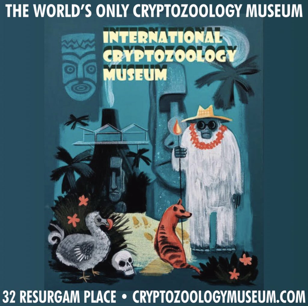 CryptoLoren's tweet photo. The Creature from the Black Lagoon (a/k/a the Gillman or Gill Man or Lizardman) via Count Orlok's Nightmare Gallery in Salem MA to the International Cryptozoology Museum in ME has become an extremely popular photography op. @CryptoLoren #Cryptozoology #cryptotiki #Tiki https://t.co/Axapfh0Ska