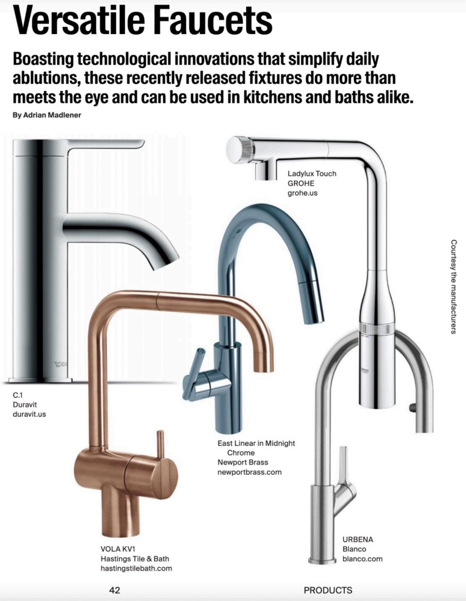 Duravit's tweet photo. #FridayFeature Thank you @archpaper for featuring our #C1 #faucet in your #Spring2021 print issue! With its design innovation, there is definitely more that meets the eye with this #KurtMerkiJr design.  https://t.co/4NuvasNxHI #Duravit #FaucetFriday #ANInteriorMag https://t.co/Q1c8bAZ83C